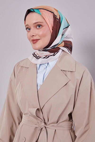 Levidor Coffee Abstract Pattern Cotton Scarf