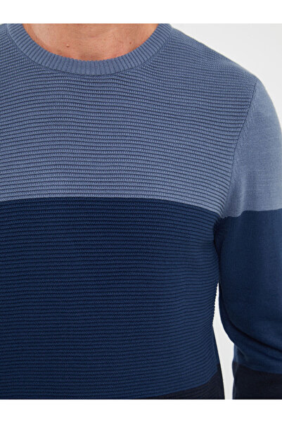 LC Waikiki LCWAIKIKI Classic Crew Neck Long Sleeve Color Block Men&#39;s Knitwear Sweater