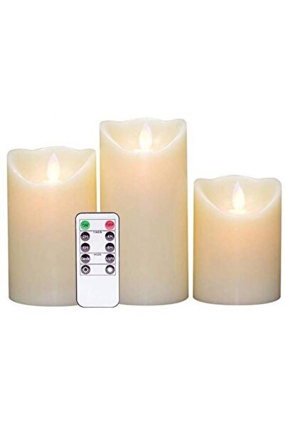 HALAMODO مجموعة من 3 شموع LED كهربائية بيضاء
