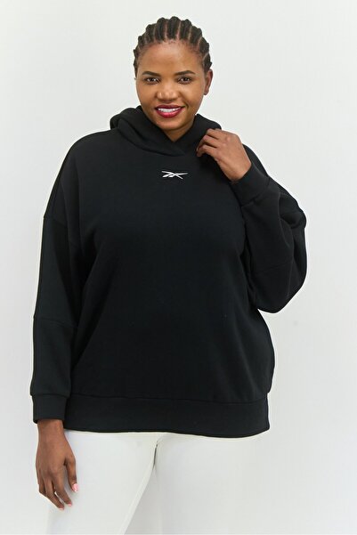 Reebok Women Plus Size Long Sleeves Outdoor Sweatshirt, Black