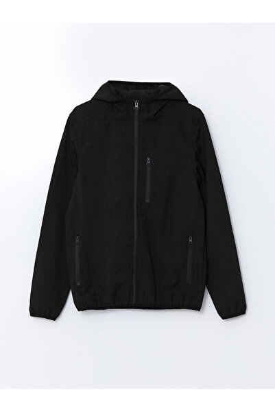 LC Waikiki Men's Black Standard Fit Hooded Coat