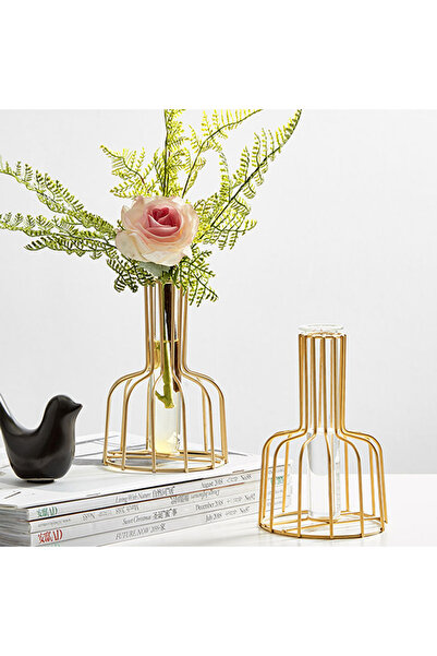 HALAMODO Gold Flower Vase 10x15.5cm