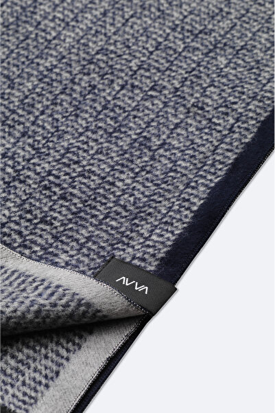 Avva Ανδρικό σάλι με σχέδιο σε μπλε ναυτικό χρώμα A52Y9404