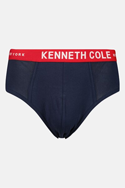 Kenneth Cole Men 2 Packs Brand Logo Brief Set, Navy