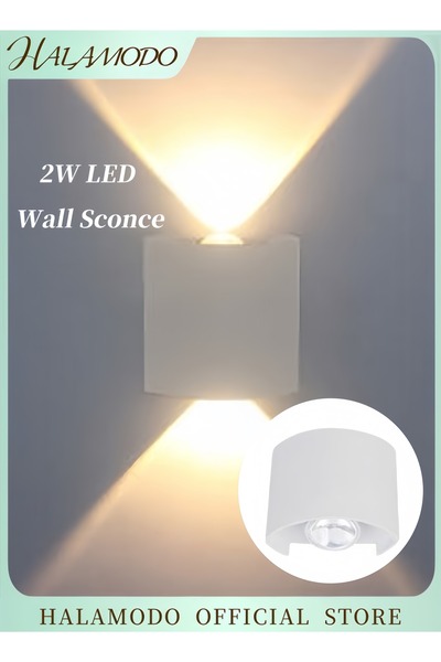 HALAMODO مصباح حائط LED 2 وات، مصابيح حائط LED حديثة موفرة للطاقة، مصابيح حائ...