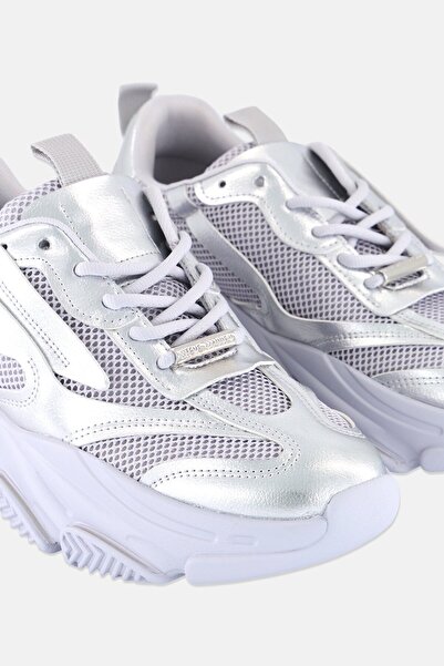 Steve Madden Women Possession Lace Up Outdoor Shoes, Silver