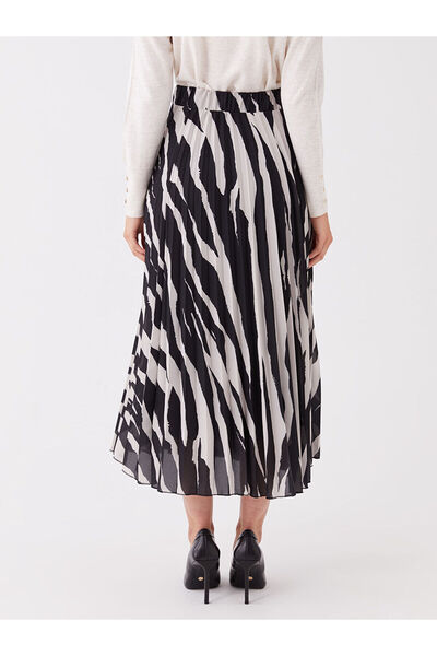 LC Waikiki Patterned Chiffon Women's Skirt with Elastic Waist