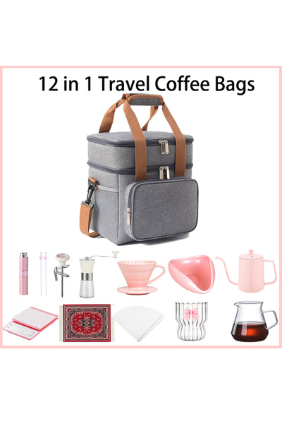 EHOME Coffee Maker Set 12Pcs/Set Coffee Dripper Server Glass Sharing Pot Pour Over Coffee Kettle