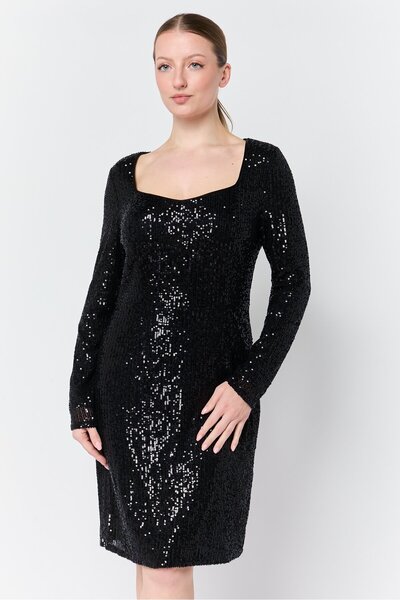 NANETTE LEPORE Women Metallic Midi Dress, Black