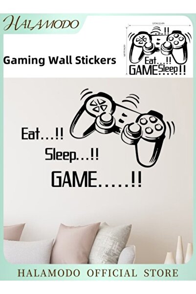 HALAMODO Wall Sticker Gaming Wall Stickers Made of Mural Vinyl Material Eat S...