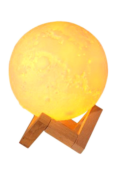 HALAMODO مرطب هواء بمصباح قمري ثلاثي الأبعاد أصفر بقوة 2 وات
