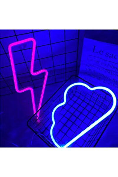 DIDA 2-Piece Cloud Sign LED Neon Lights Combination Blue/Pink 30x18cm