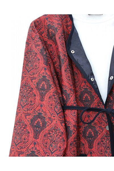 Modamorfo Double Pocket Quilted Jacket with Snap Buttons - Burgundy