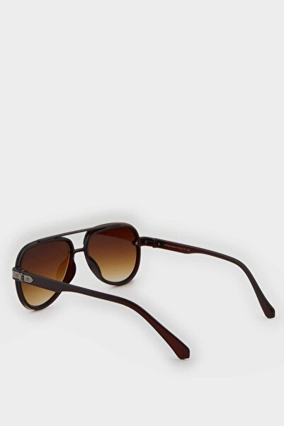 DeFacto Men's Oval Plastic Clear Frame Clear Glass Uv Sunglasses F0574Axns