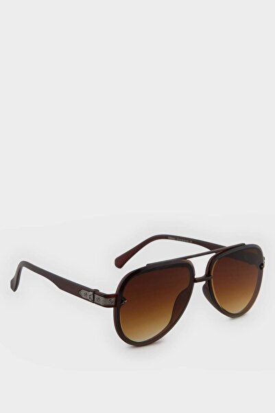 DeFacto Men's Oval Plastic Clear Frame Clear Glass Uv Sunglasses F0574Axns