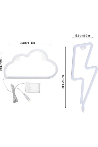 DIDA 2-Piece Cloud Sign LED Neon Lights Combination Blue/Pink 30x18cm