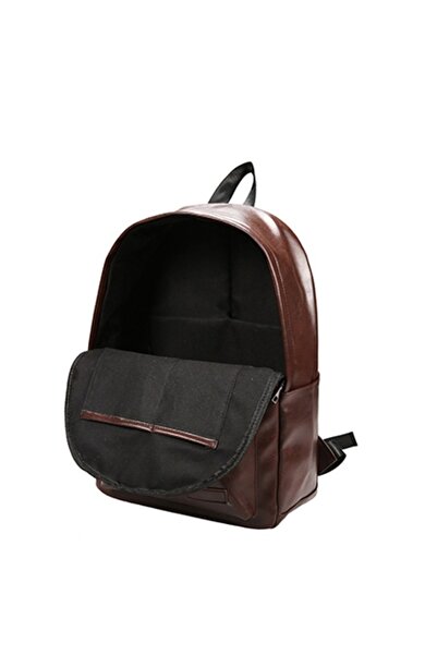HALAMODO Chic Unisex Casual Large Capacity Leather Backpack