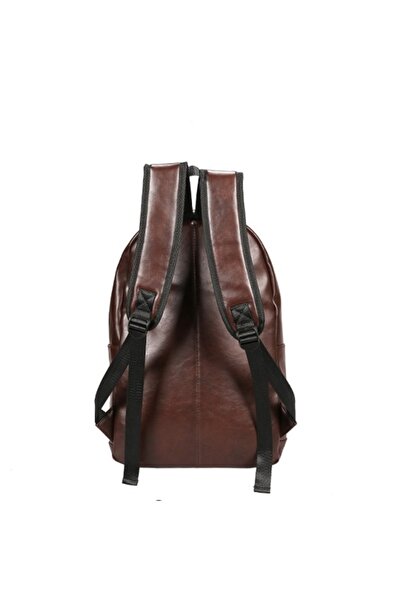 HALAMODO Chic Unisex Casual Large Capacity Leather Backpack