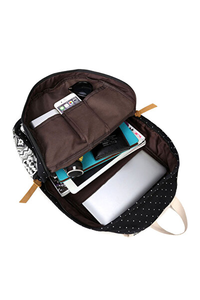 HALAMODO Set of 3 Stylish Black Backpacks