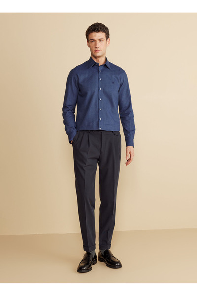 BROOKS BROTHERS Normal Bel Düz Paça Standart Lacivert Erkek Pantolon BBSS25MP...