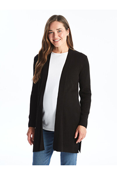 LC Waikiki Shawl Collar Plain Long Sleeve Maternity Knitwear Cardigan