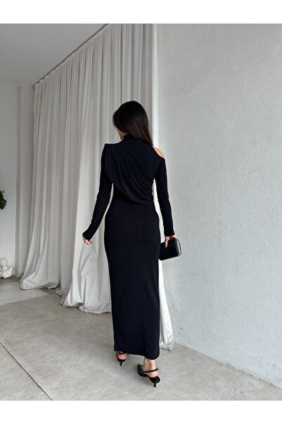 Mooi Butik LESS Elbise 8739 - Siyah