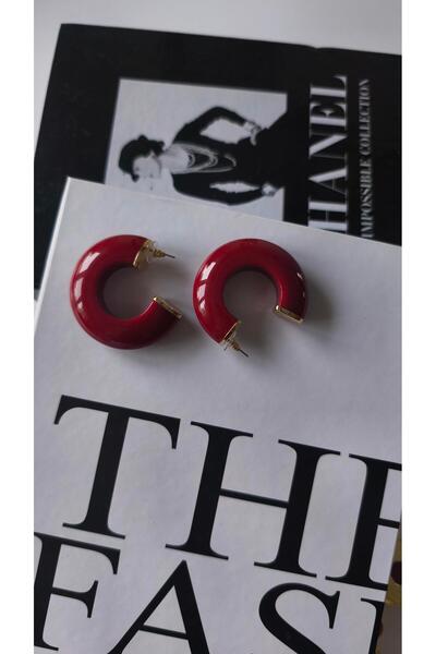 VOBEEYKU Gold Detailed Thick C Model Earrings