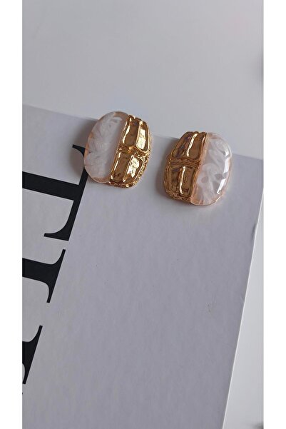 VOBEEYKU Tattoo Plate Two Color Rectangular Earrings