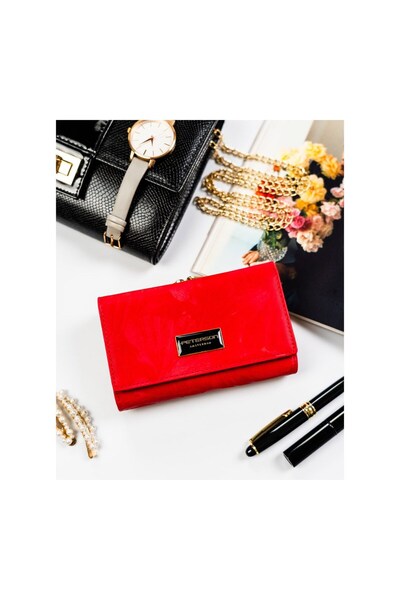 Peterson Horizontal wallet, red, for women