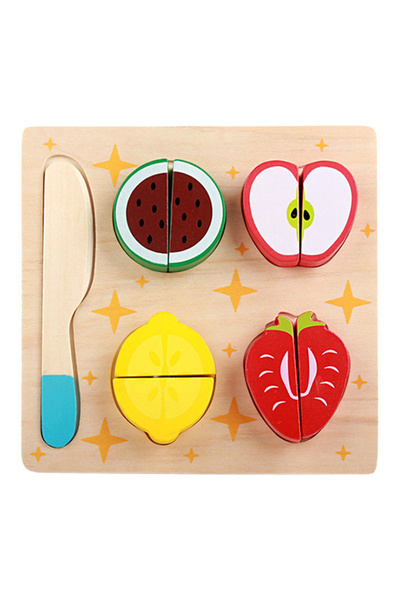HALAMODO Wooden Fruit Cutting Kitchen Toy Set with 10 Pieces NEM327TM11602UZMNVX