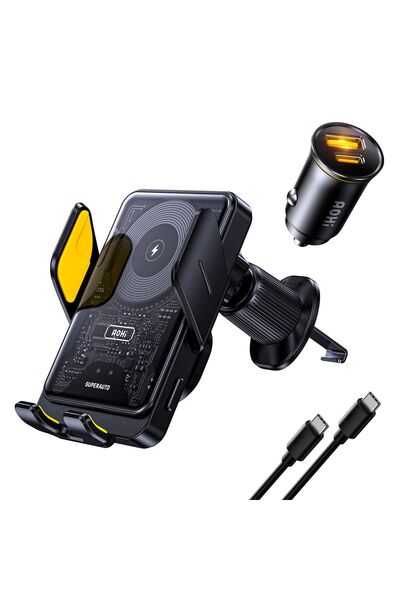 Aohi Superauto 65W Araç İçi Şarjı, 15W Şarj Aleti Handsfree Telefon Tutucu