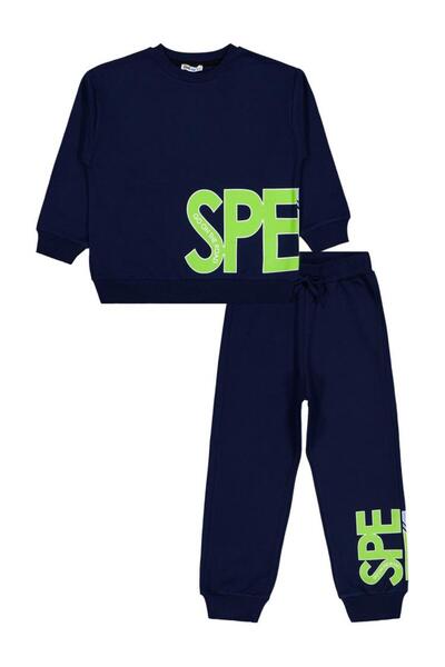 Civil Boys Sped Printed 6-9 Years Old Tracksuit Set - Navy Blue 8-9 Years Old