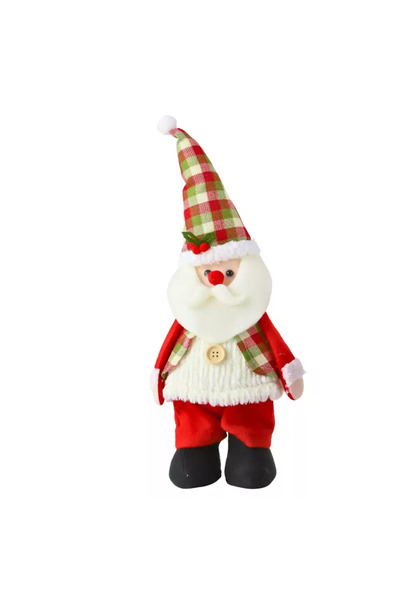 CADO Christmas Decoration Standing Santa Figure Santa Clause Plush Doll- 34cm
