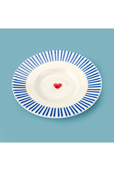 Evidea Kitchen Bold Heart Porselen Çay Tabağı - Renkli