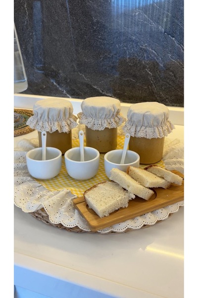 NURGİTA HOME غطاء برطمان من الدانتيل العتيق مع مطاط (3 قطع)