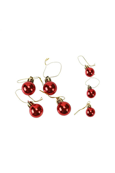 CADO كرة ديسكو معلقة من سارفا، زينة شجرة عيد الميلاد، خيط معلق للحفلات وشجرة عيد الميلاد، أحمر 2.5