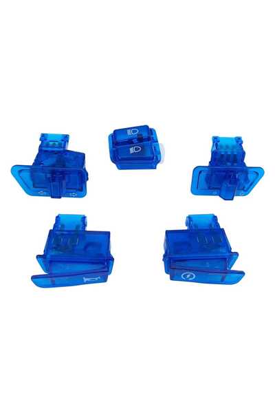OEM Scooter Düğme Seti 5 Lı Takım Mavi Renk
