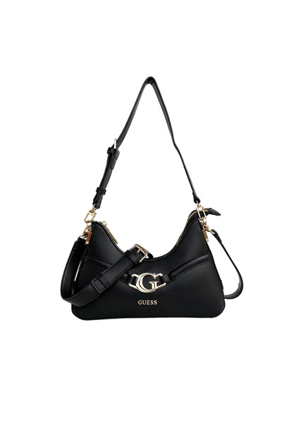 Guess حقيبة إبط أساسية سوداء ذات حجرة واحدة، حقيبة نسائية، 29×11×8 سم