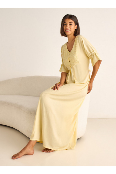 FAV Nighty Maxi Length Viscose with Embroidery