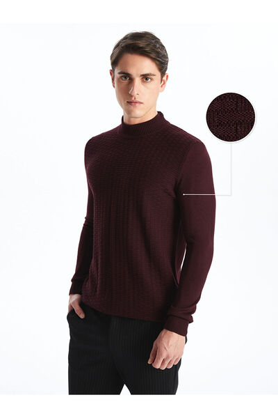 LC Waikiki Muški pleteni džemper sa visokim ovratnikom i dugim rukavima - W4a...