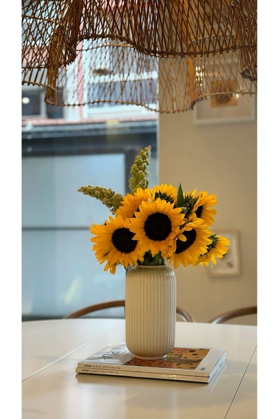 Diana Accessory Yapay Lüx Ayçiçeği Demeti 10 Adet Ay Çiçeği Ev Dekor Şık Hedi...