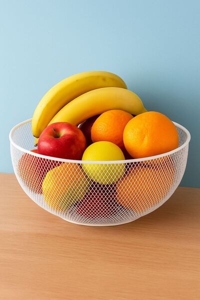 MG HOME BEYAZ Meyve Sepeti,meyvelik,sebzelik,çok Amaçlı Riva Model Siyah Deko...