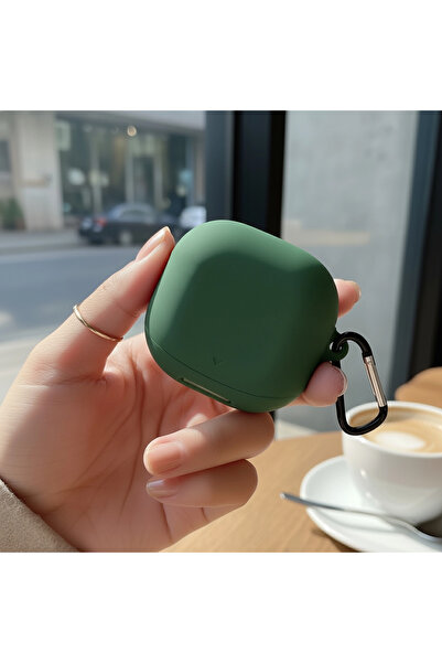 CaseOnn Soundcore Liberty 4 Pro Kılıf Askı Aparatlı Mat Silikon Yeşil