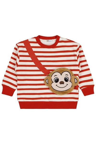 Civil Boys Monkey Bag 2-5 Years Old Sweatshirt - Orange 3-4 Years Old