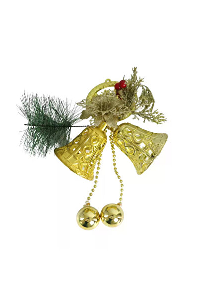 CADO Christmas Decoration Walls Pendant Hanging Bells And Balls Ornaments For Xmas Tree- Golden