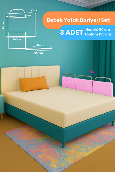 BabySafe 150x50 Cm Yatak Bariyeri Lüx Yatak Ve Baza Korkuluğu Güvenlik Bariyeri