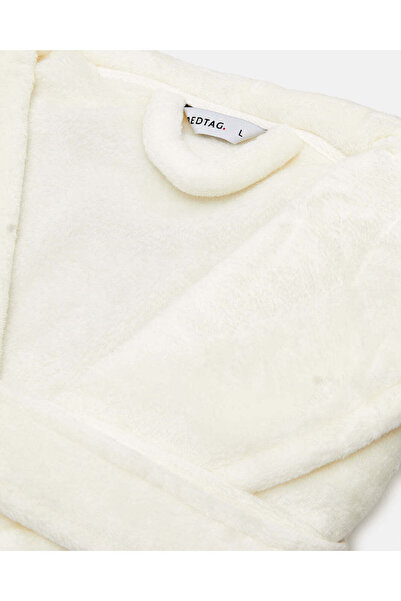 REDTAG Cream Flannel Bathrobe ( L)
