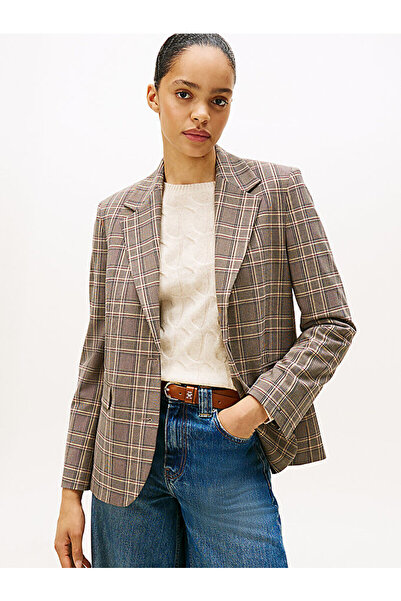 Tommy Hilfiger Check Regular Fit Single Breasted Blazer