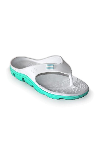 Jose Amorales Women's flip-flops with toe post, EVA foam, white and turquoise, size 36,