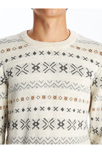 LC Waikiki Ανδρικό πλεκτό πουλόβερ με μακρυμάνικο λαιμόκοψη